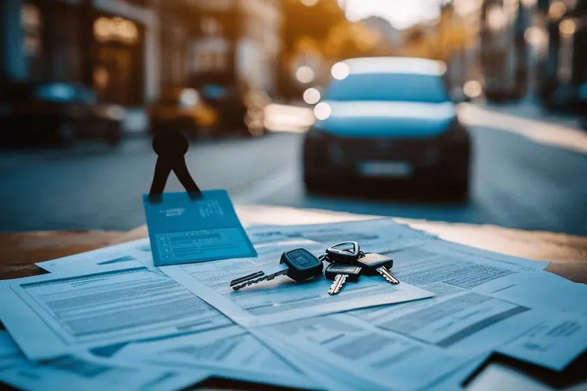 Devis de réparation automobile examiné au comptoir d'un atelier