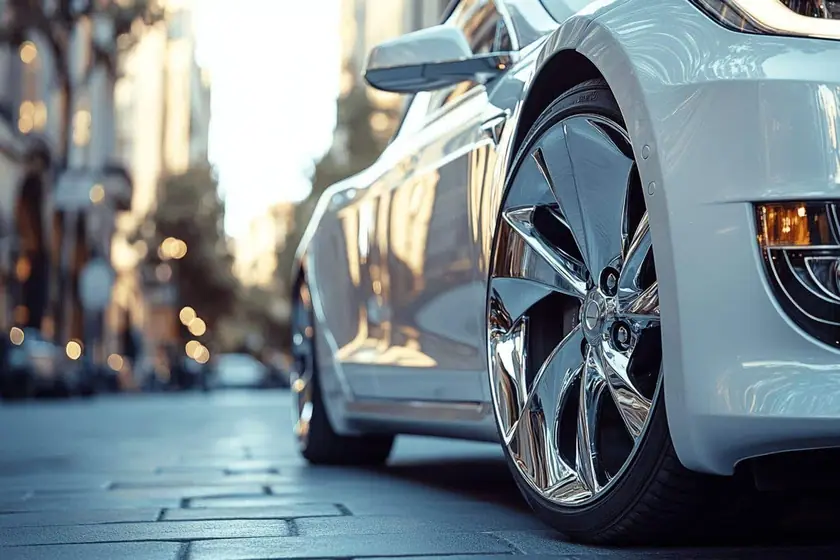 Roue de véhicule électrique équipée d'un enjoliveur aérodynamique au design fermé