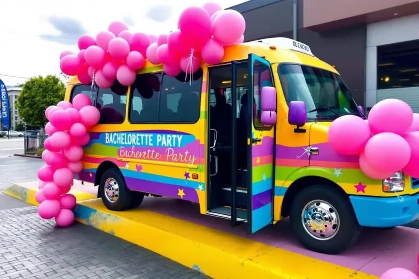 Minibus de location prêt au départ pour une sortie de groupe entre amies