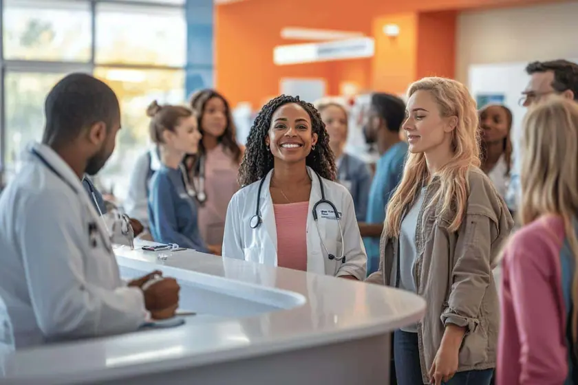 Tableau de garanties d'un contrat de complémentaire santé posé sur un bureau avec une paire de lunettes