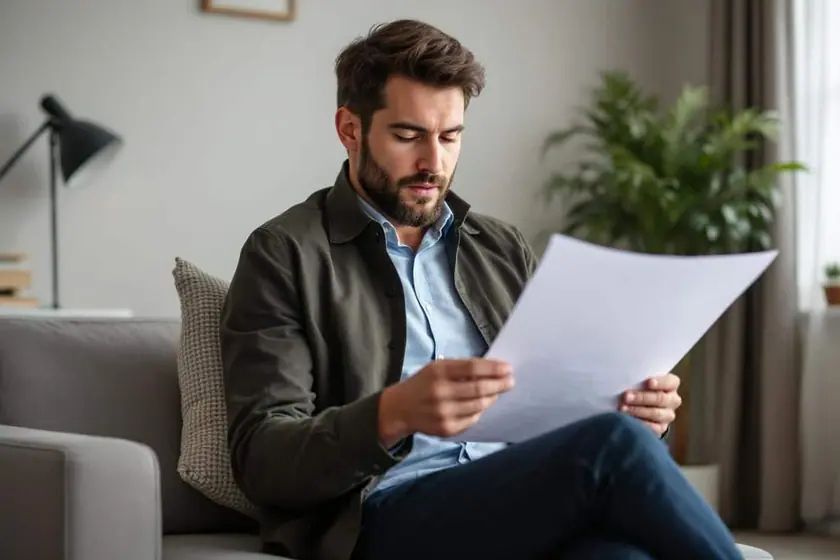 Courrier de résiliation d'assurance habitation posé sur une table avec un stylo et des documents contractuels
