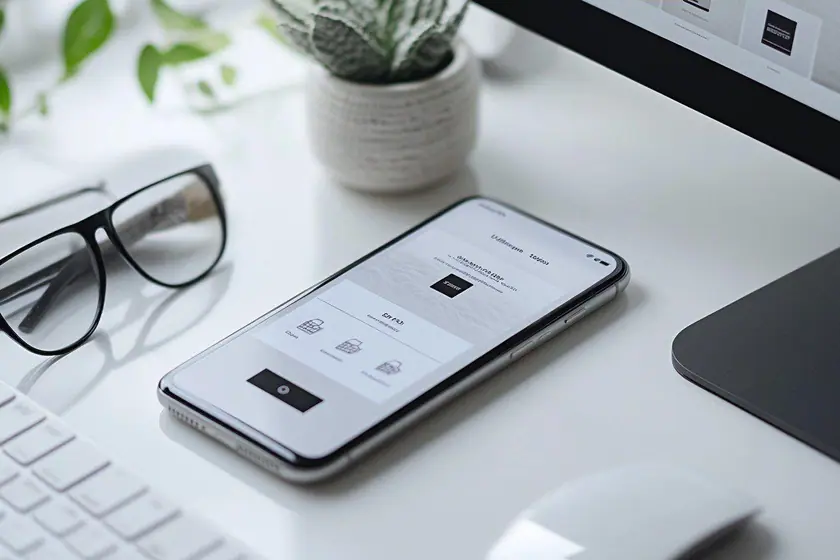 Téléphone neuf dans sa boîte ouverte à côté d'un tiroir à carte SIM vide et de son outil d'éjection