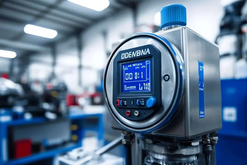 Module de pompe AdBlue déposé sur un plan de travail d'atelier automobile